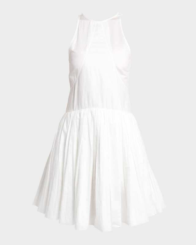 Pleated Sleeveless Mini Dress