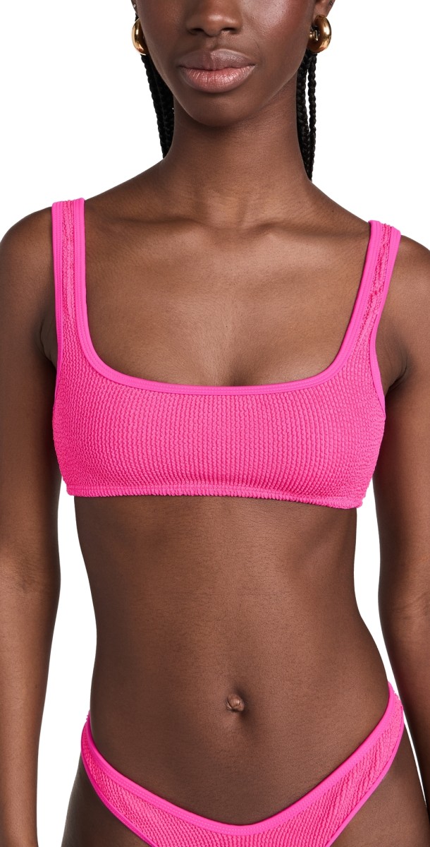 Good American Always Fits Khloe Bikini Top Pink Glow