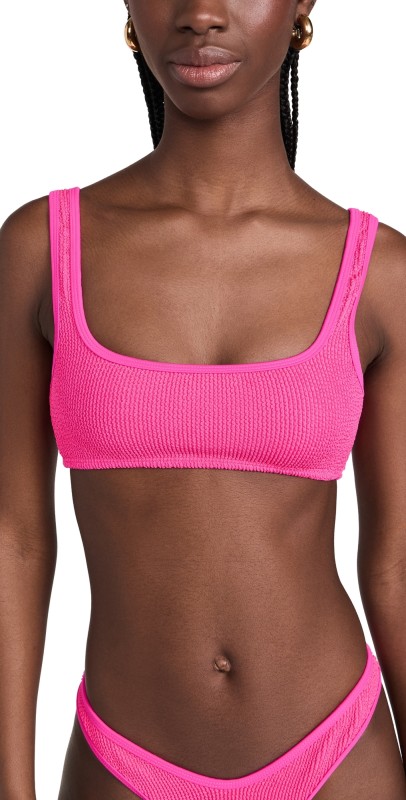 Good American Always Fits Khloe Bikini Top Pink Glow