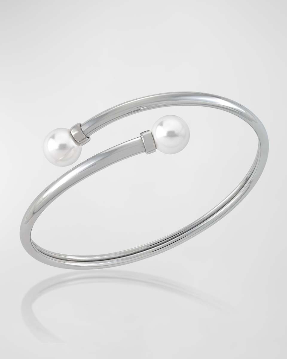 Galatea Pearl Bypass Bracelet, Steel