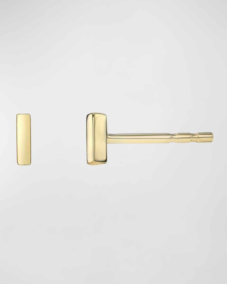 14K Gold Mini Bar Stud Earrings