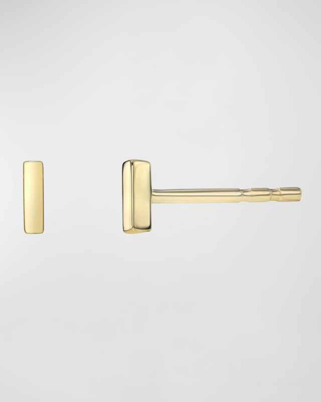 14K Gold Mini Bar Stud Earrings