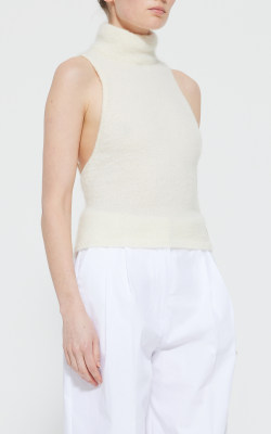 ROHE Open Back Mohair-Blend Knit Top