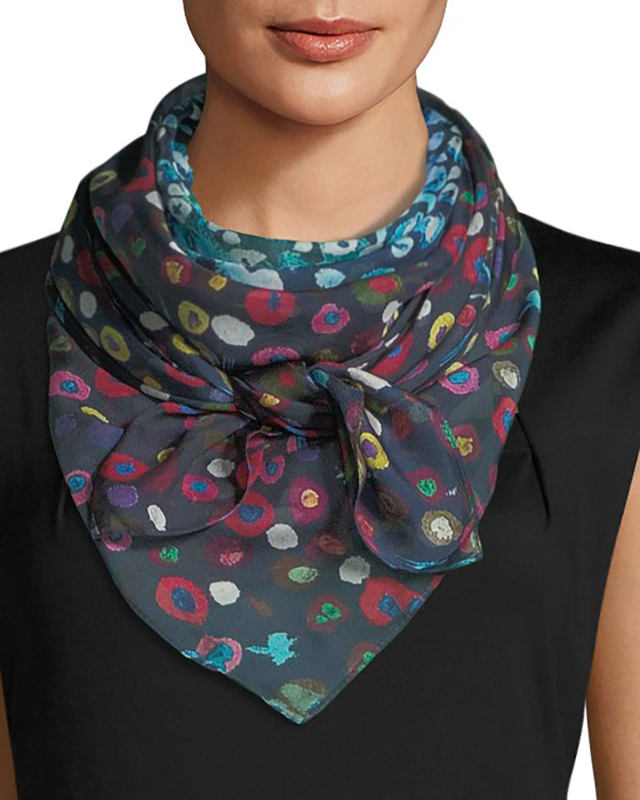 Hide Silk Dandelion Square Scarf, 100cm