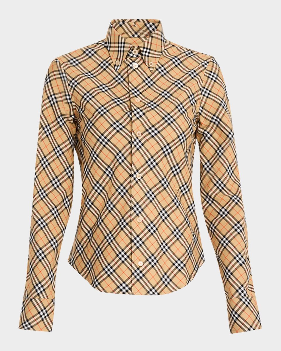 Shrunken Check Button-Down Shirt