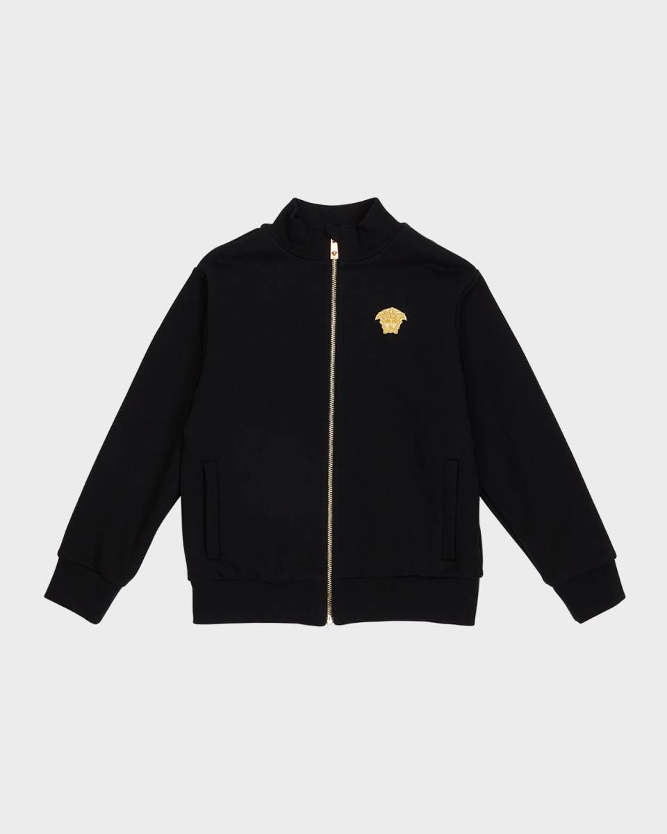Boy's Medusa-Embroidered Fleece Sweatshirt, Size 8-14