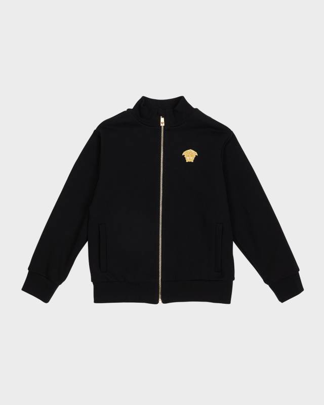 Boy's Medusa-Embroidered Fleece Sweatshirt, Size 8-14