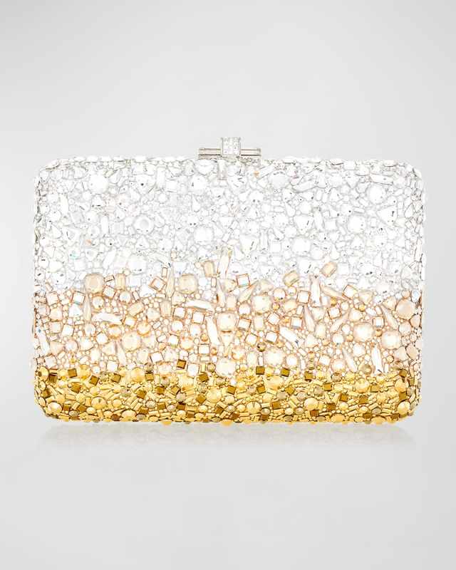 Effervescent Crystal Slim Clutch Bag