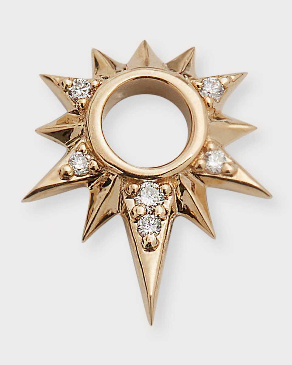 14k Yellow Gold Tiny Love Starburst Single Earring Charms