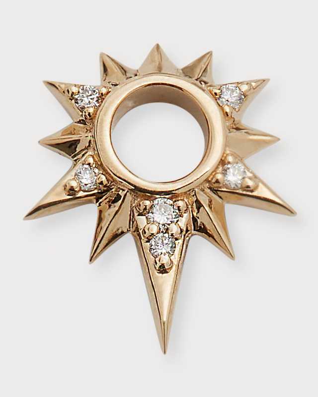 14k Yellow Gold Tiny Love Starburst Single Earring Charms