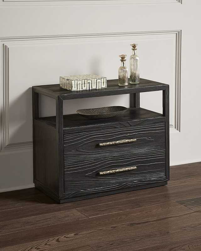 Shou Sugi Ban Two-Drawer Nightstand