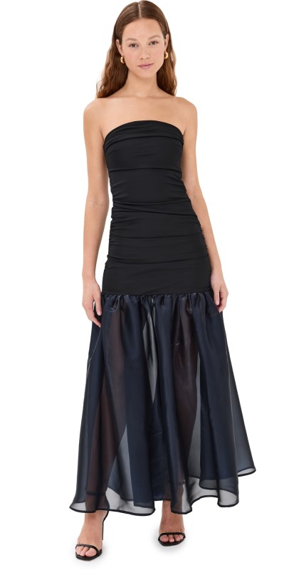 STAUD Liya Dress Black/Navy