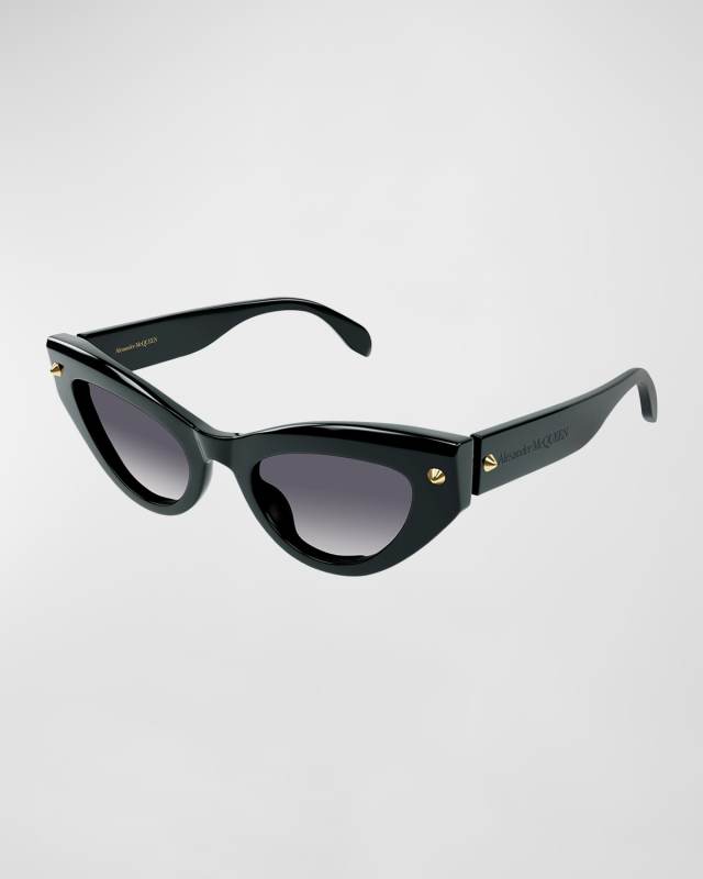 Acetate Cat-Eye Sunglasses w/ Studded Detail