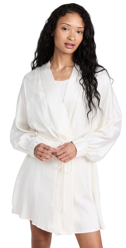 Lunya Washable Silk Robe Immersed Black