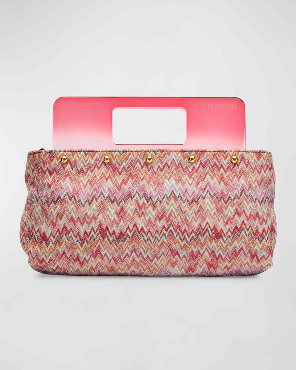 Plexi Chevron Pouch Clutch Bag