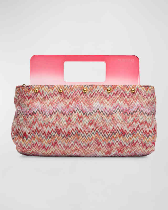 Plexi Chevron Pouch Clutch Bag