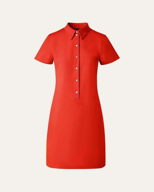 Snap-Front Short-Sleeve Shirtdress