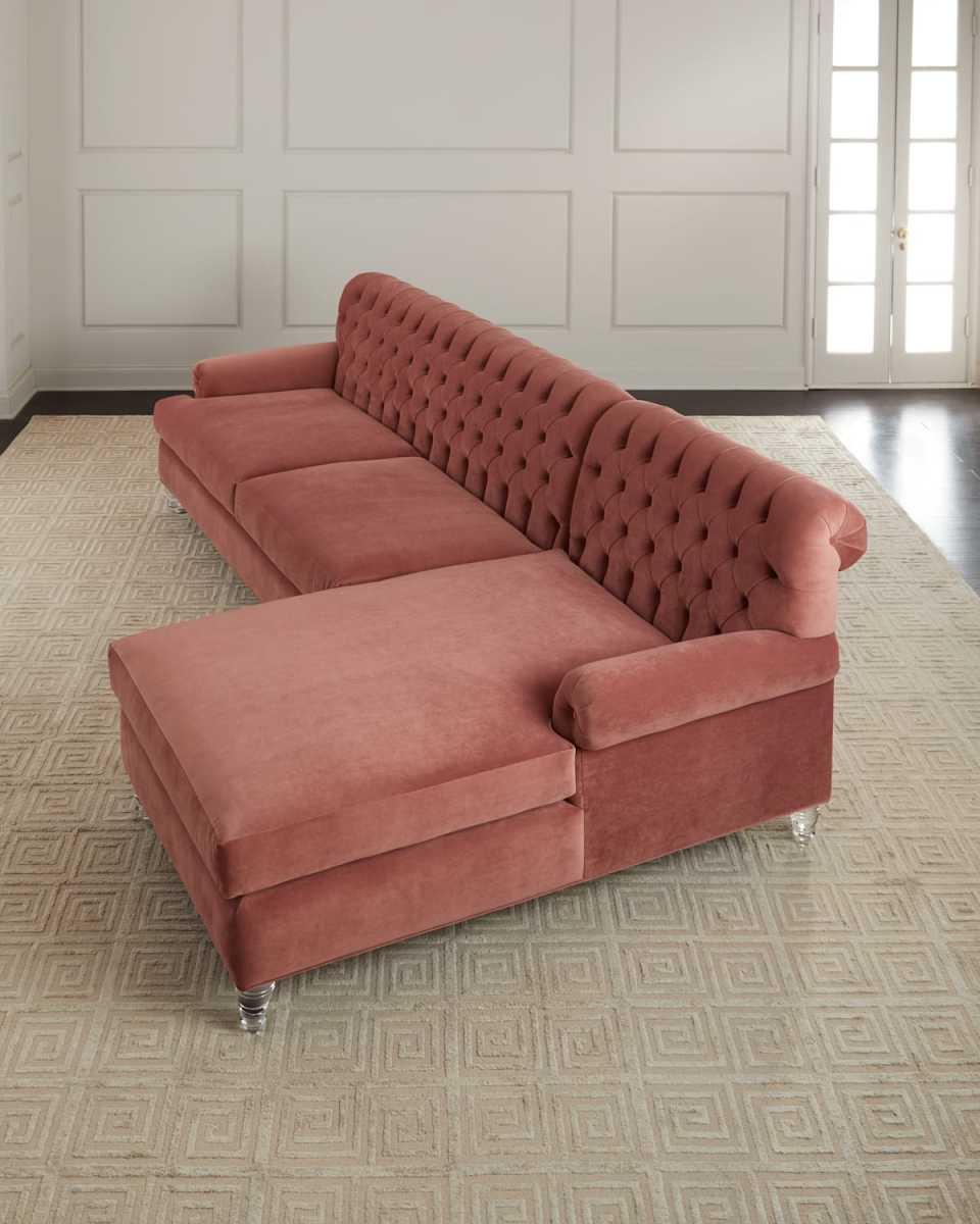 Abbey Velvet 2-Piece Sectional