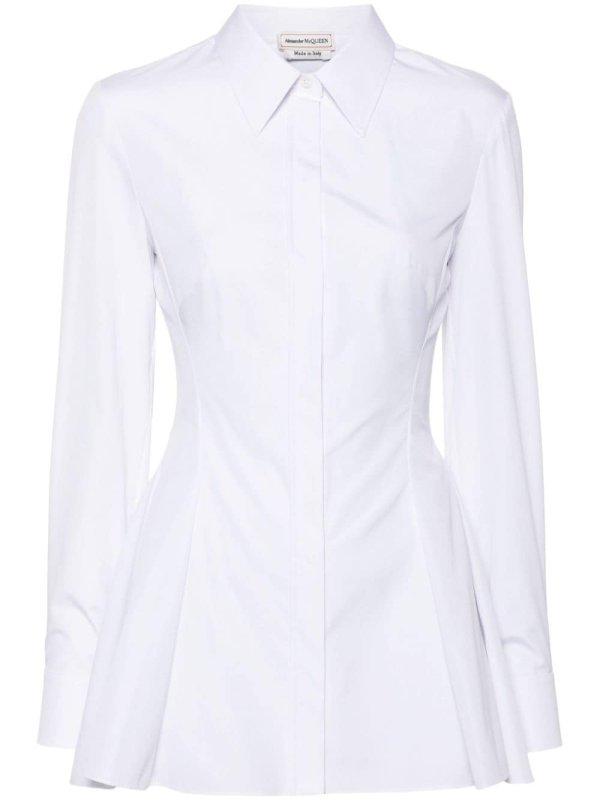 pleat-detail cotton shirt
