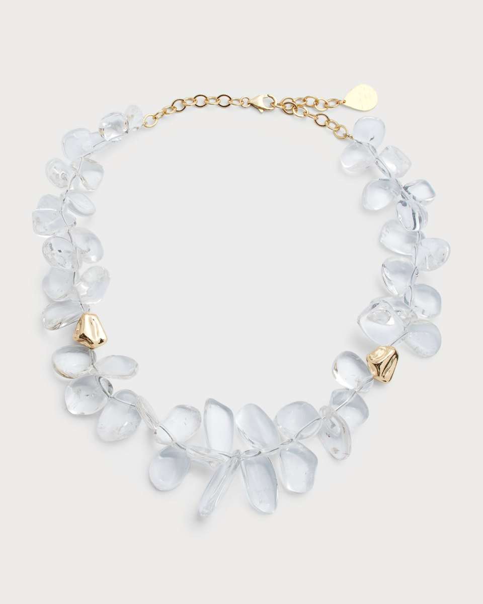 Quartz and Polished Gold Necklace