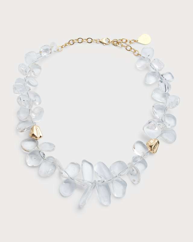 Quartz and Polished Gold Necklace