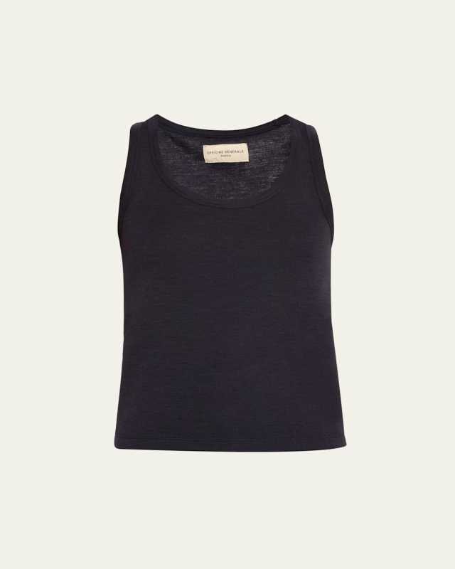 Tatia Wool Scoop-Neck Tank Top