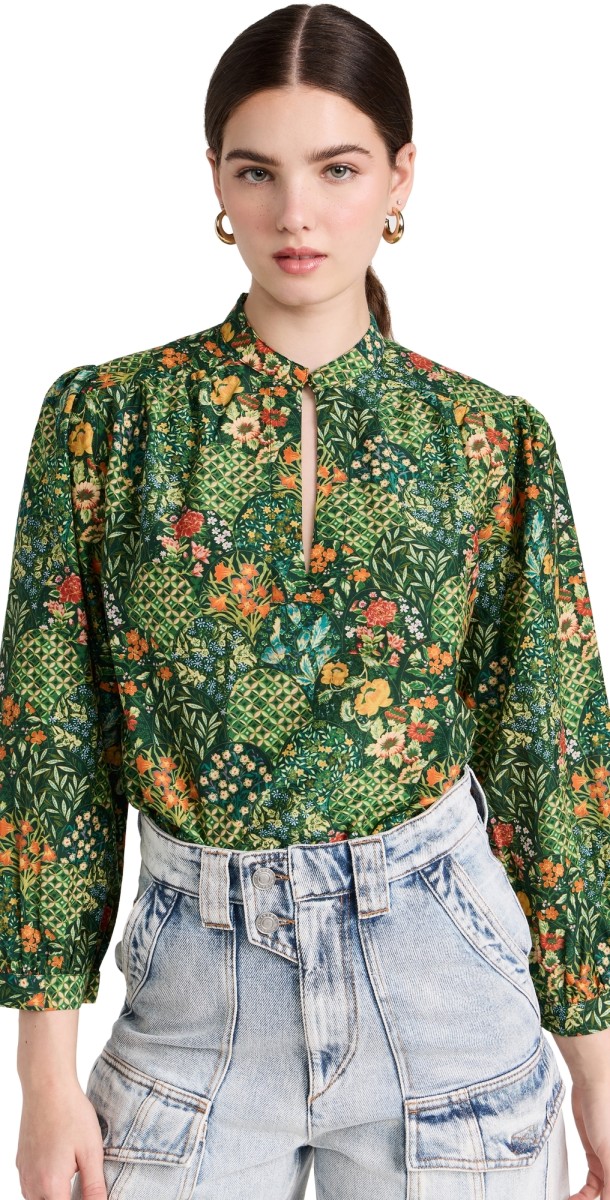 Birds of Paradis Bailey Blouse Evergreencallop