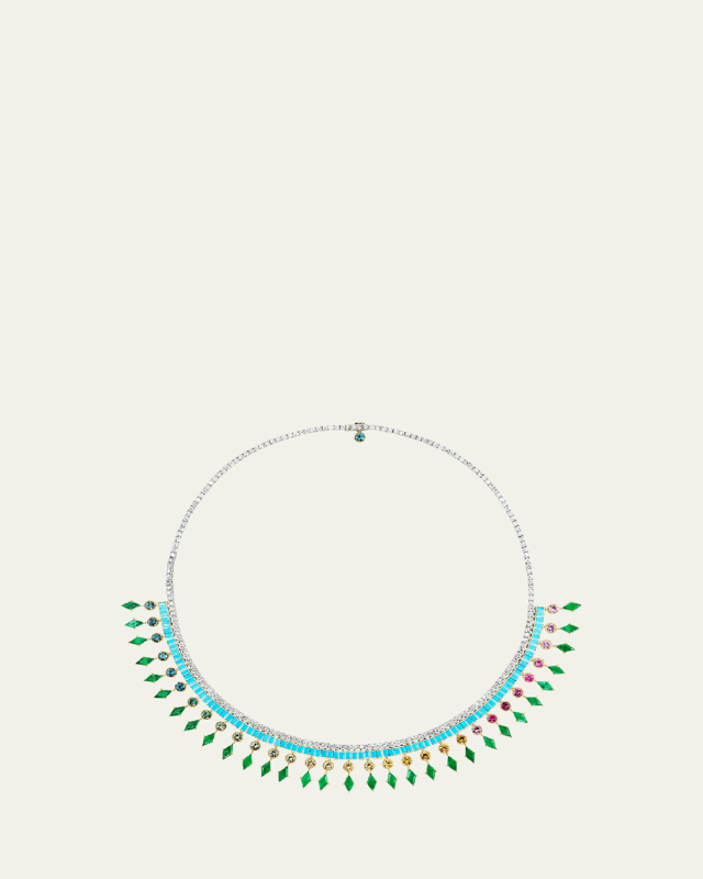 One-Of-A-Kind Regalia 18K Yellow Gold Necklace with Turquoise, Diamond, Emerald, and Sapphire