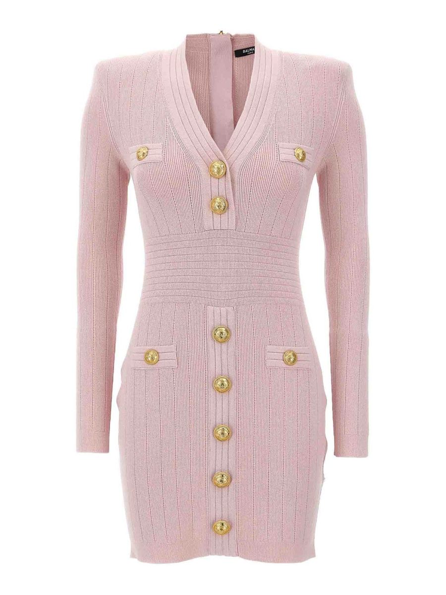 Balmain Robe Au Genou - Couleur Chair