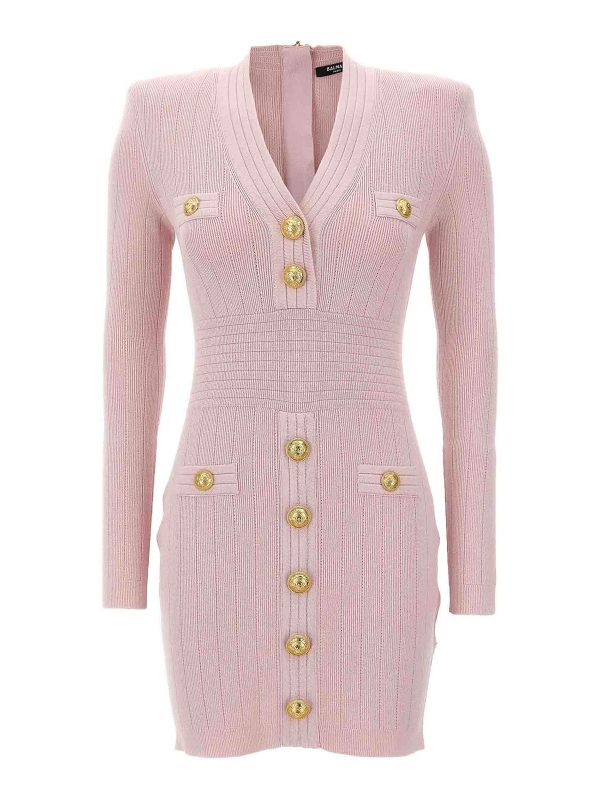 Balmain Robe Au Genou - Couleur Chair