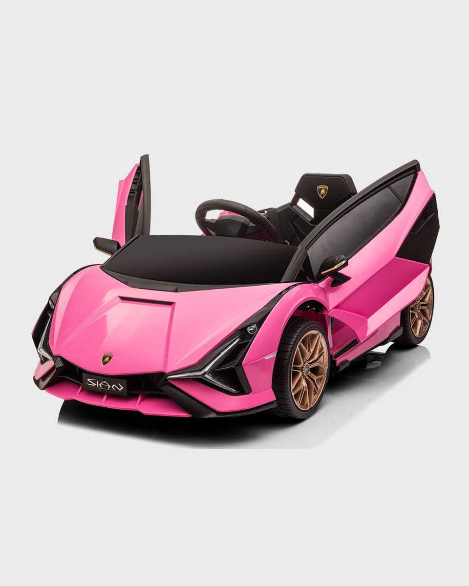 Kid's Lamborghini Sian 12V Ride-On Car, Pink
