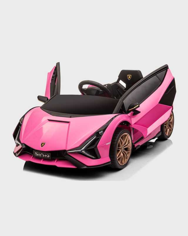 Kid's Lamborghini Sian 12V Ride-On Car, Pink