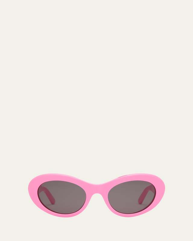 Logo Acetate Round Sunglasses