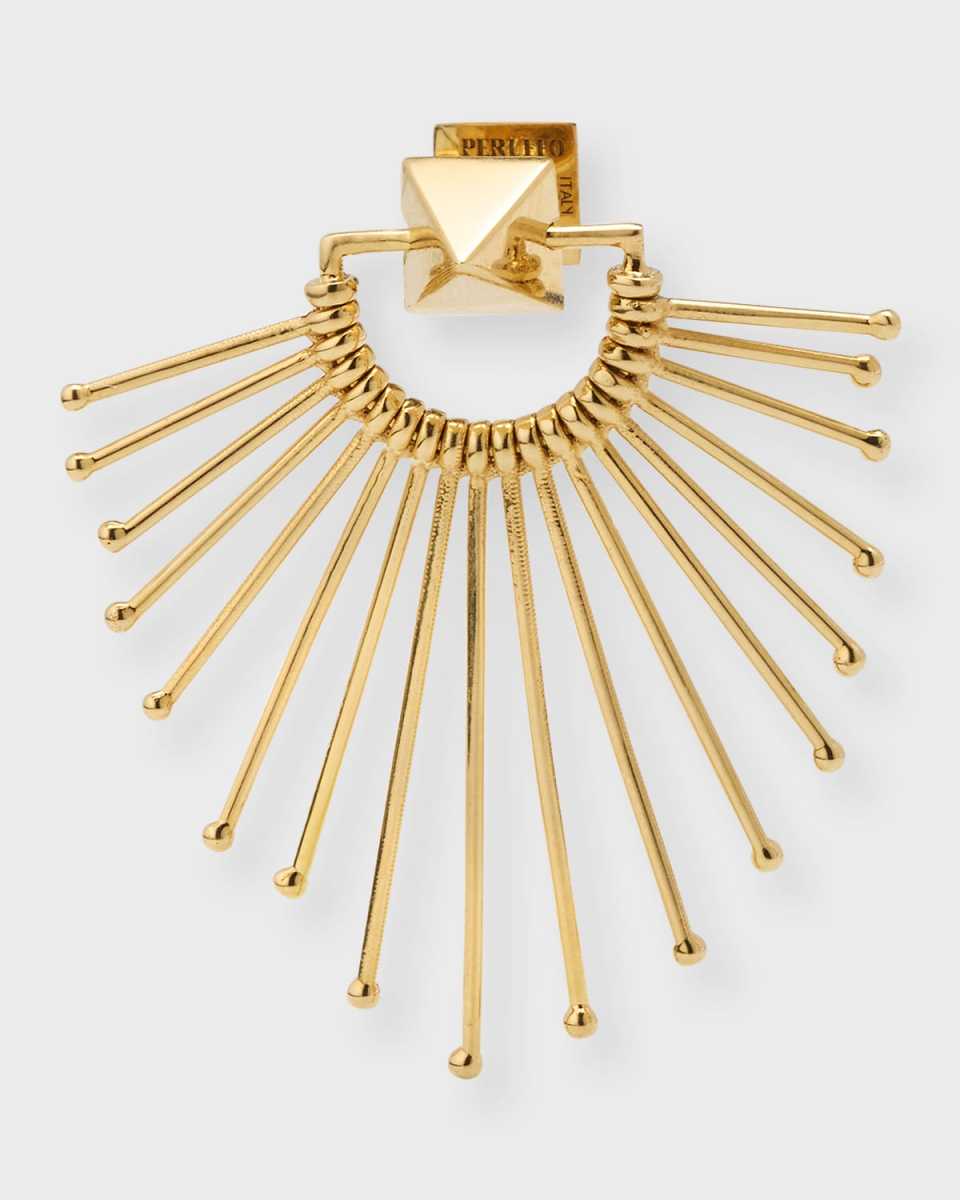 18K Yellow Gold Slide Shield Earring