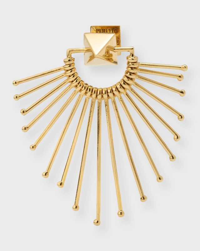 18K Yellow Gold Slide Shield Earring