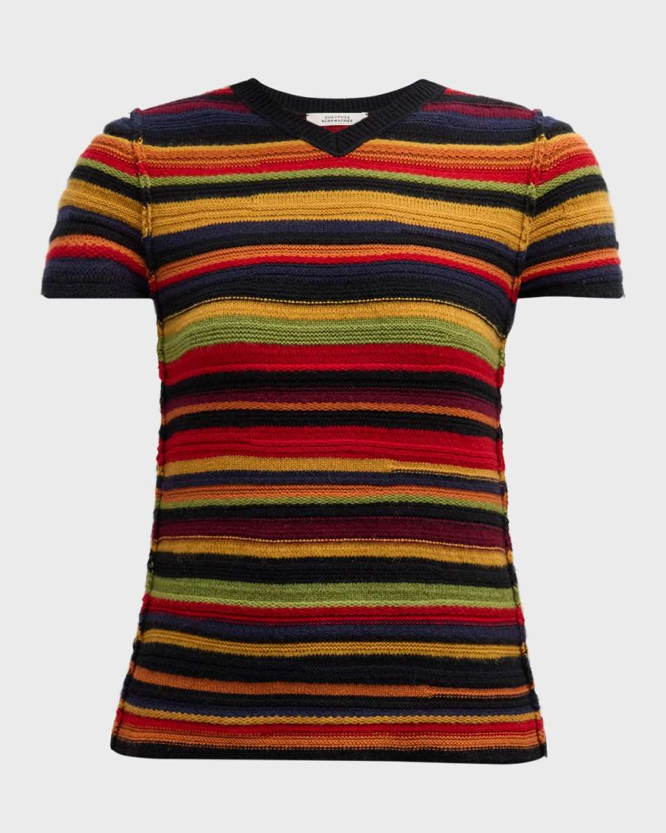 Colorful Luxury Striped Cashmere Pullover