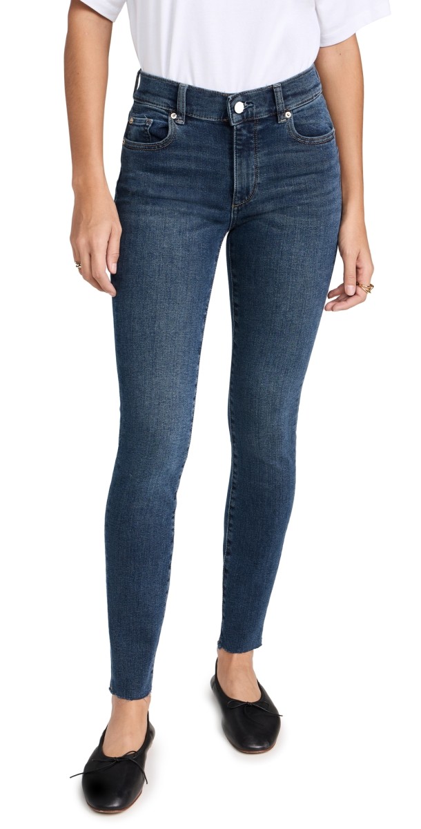 DL1961 Florence Skinny: Mid Rise Instasculpt Ankle Jeans Lt Seacliff (Performance)