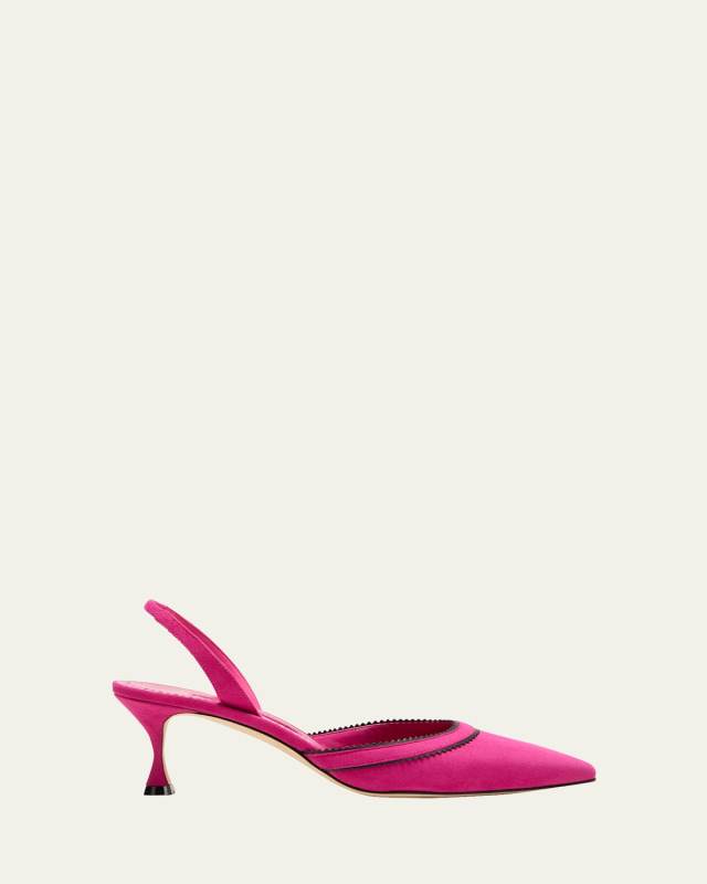 Suede Halter Slingback Pumps