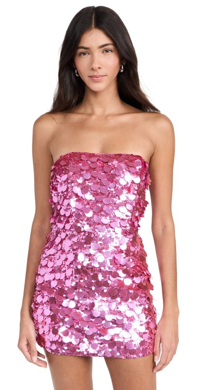 Retrofête Nolia Sequin Dress Candy Pink
