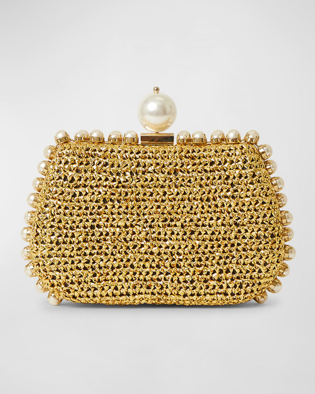 Amelie Pearly Metallic Clutch Bag