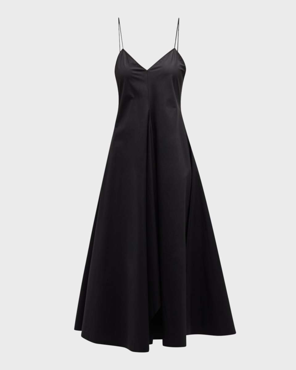 Strappy Cotton A-Line Midi Dress