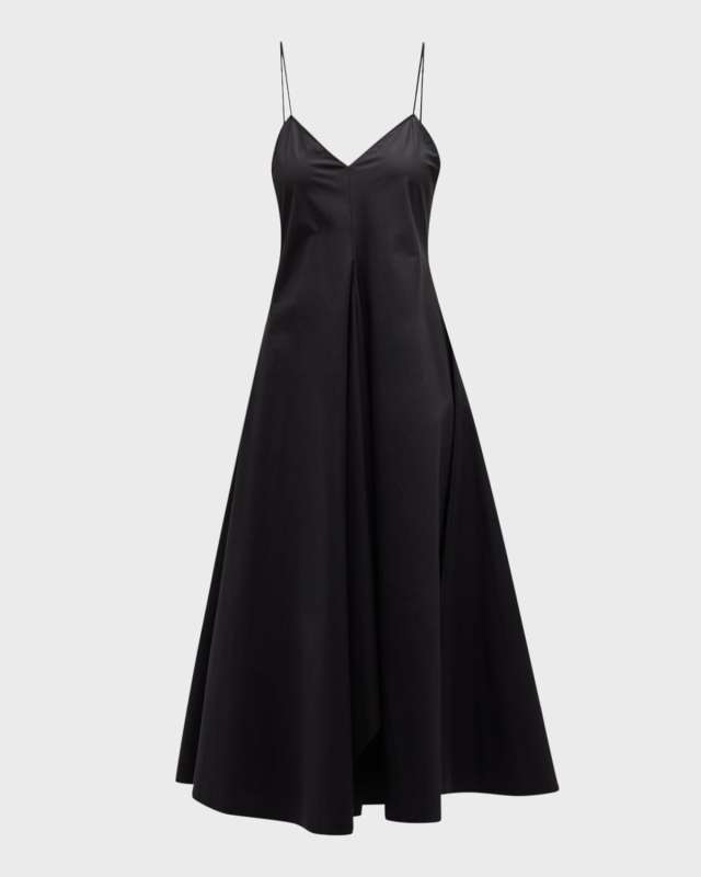 Strappy Cotton A-Line Midi Dress