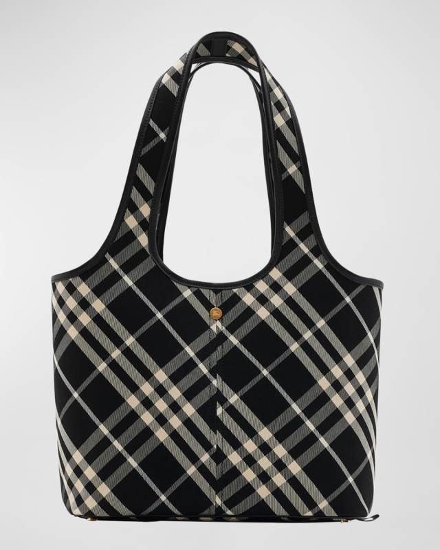 Small Check Canvas Tote Bag