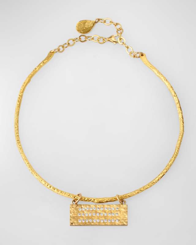 Diamond Illusion Plate Pendant Necklace