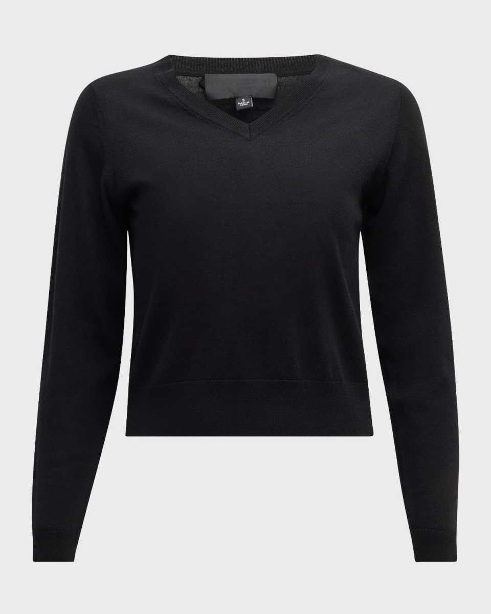 Janah V-Neck Crop Wool Sweat