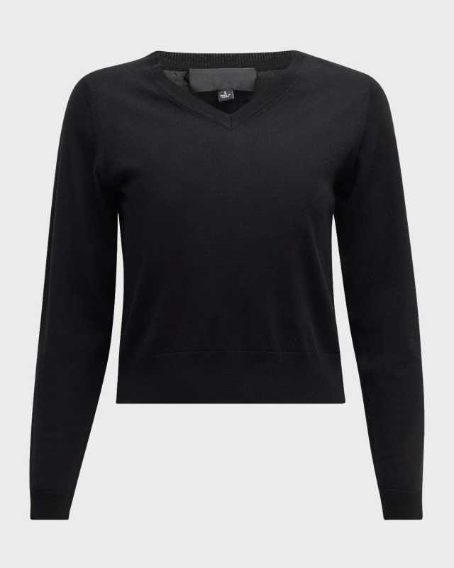 Janah V-Neck Crop Wool Sweat