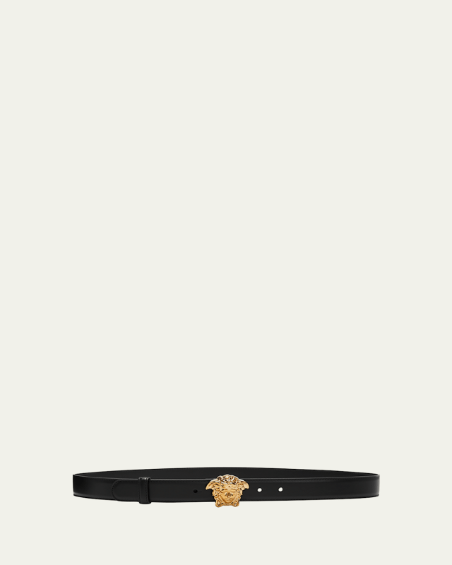 La Medusa 20mm Leather Belt, Black