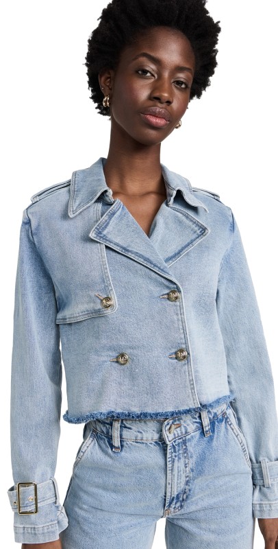 Generationove Camila Denim Trench Coatight Blue