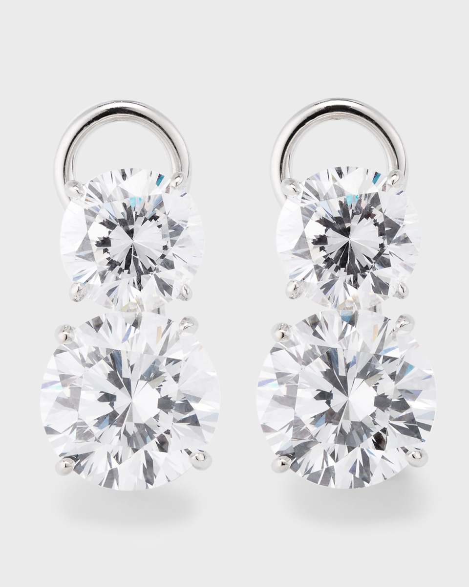 Cubic Zirconia Double Drop Earrings