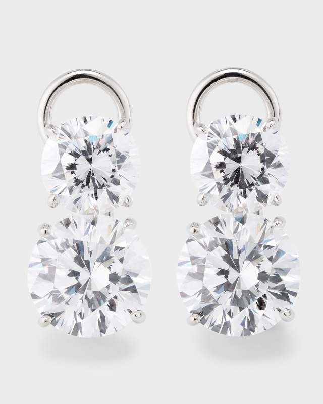 Cubic Zirconia Double Drop Earrings